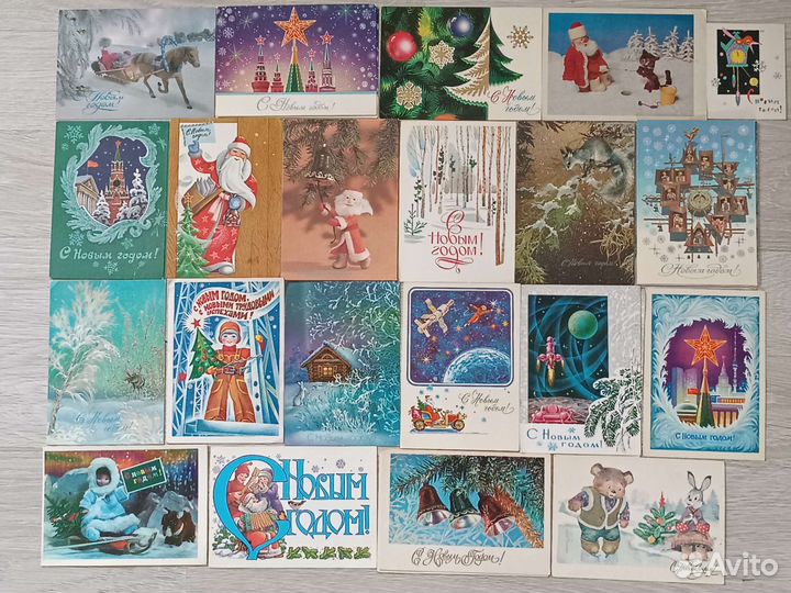Открытки Новый год чистые СССР