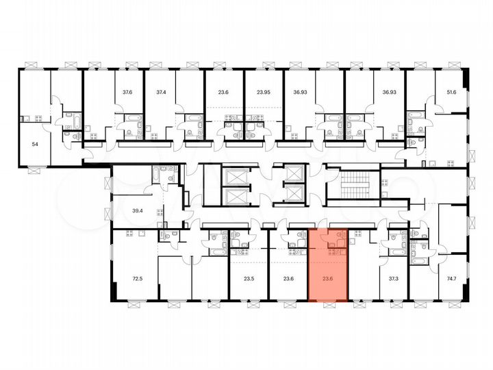 Квартира-студия, 23,6 м², 27/33 эт.