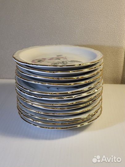 Блюдечки набор 12 шт фарфор ГДР