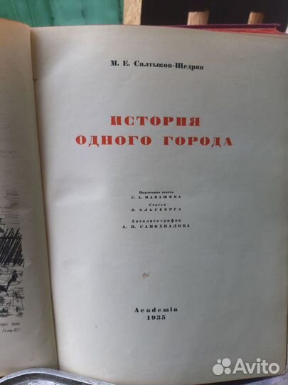 М.Е. Салтыков -Щедрин История одного города