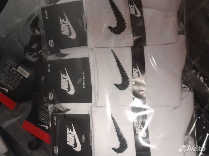 Носки nike 10 черных 10 белых средние