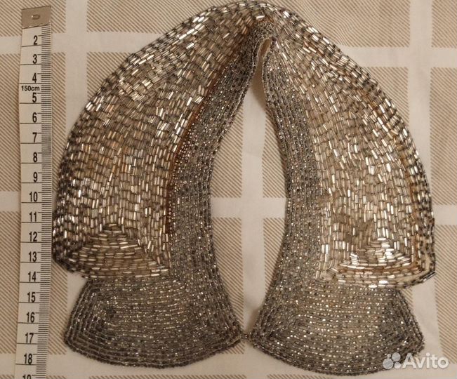 Воротник из бисера и стекляруса. Винтаж