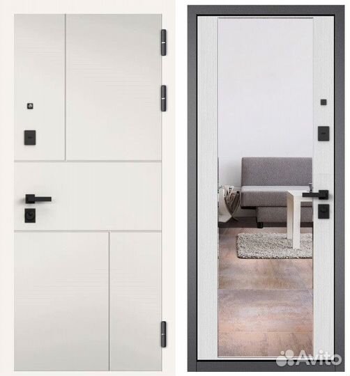 Металлические двери с зеркалом