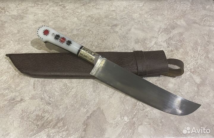 Пчак средний, гарда мельхор гравировка, рукоять ко