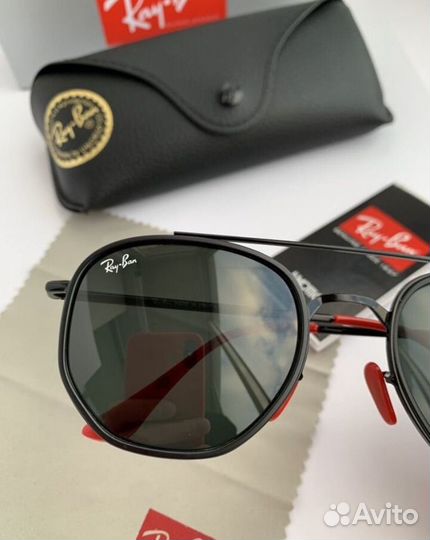 Очки ray ban hexagonal ferrari черные