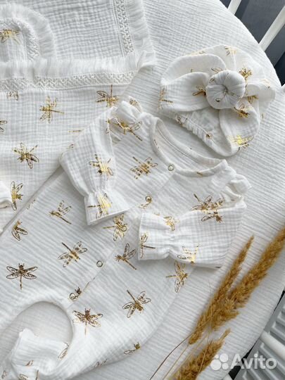 Муслиновый комплект на выписку Evafoxy