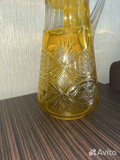 Кувшин цветной хрусталь СССР (Редкий)