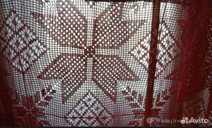 Скатерть Бордо, вязанная крючком 180X180