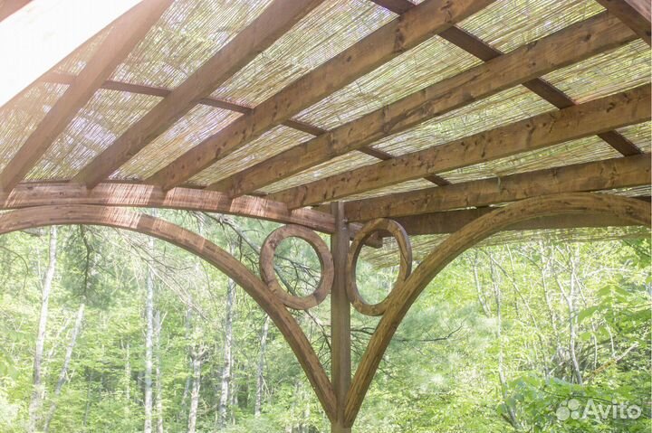 Навес брусовой