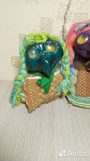 Кукла в смешенной технике ведьма денежной магии