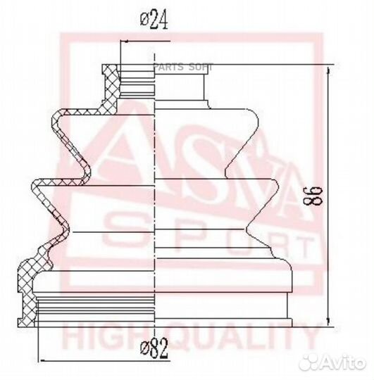 Asva asbt-46 пыльник шрус (комплект без смазки)