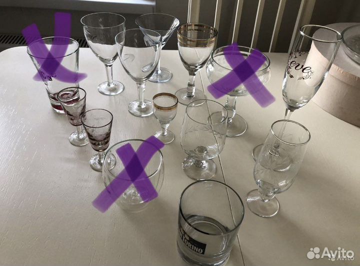 Бокалы фужеры рюмки