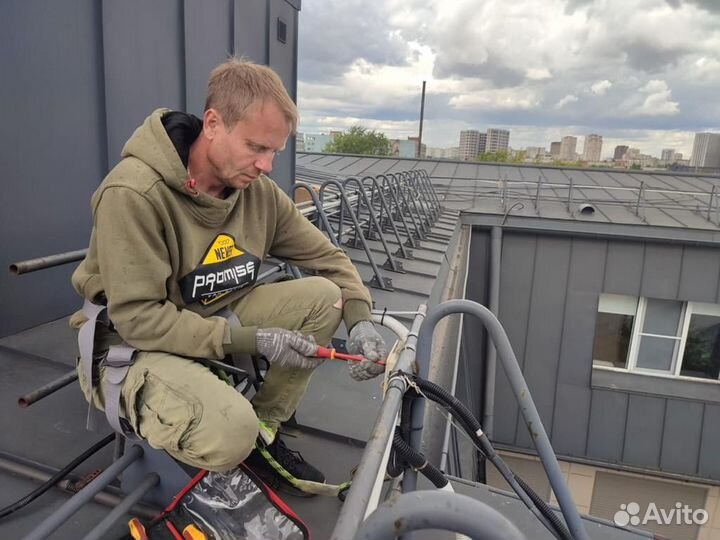 Монтаж Обогрев кровли водостоков система антилед