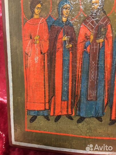 Старинная икона Семейная 19век