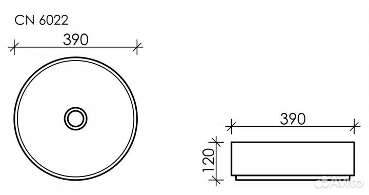 Раковина накладная Ceramica nova Element Cn6022