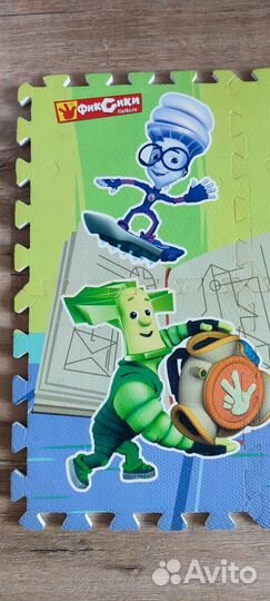 Коврик пазл теплый пол 8 элементов Фиксики