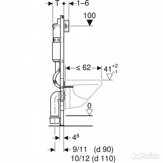 Инсталляция Geberit Duofix для подвесного унитаза