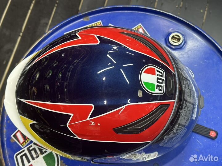 Шлем AGV K-1 Pitlane Blue/Red/Yellow