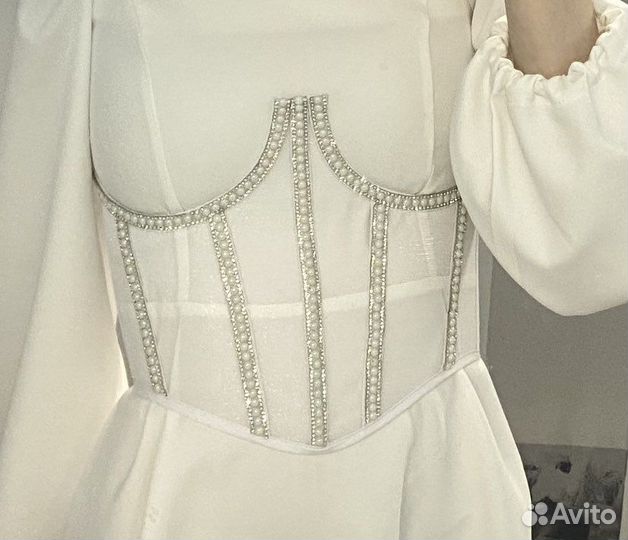 Корсет вечерний белый 40-46р