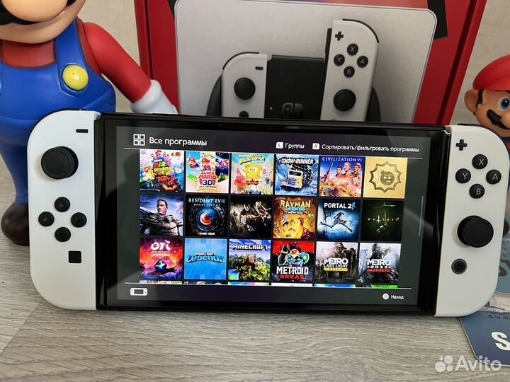 Nintendo switch oled white 512 gb Реболл прошитая