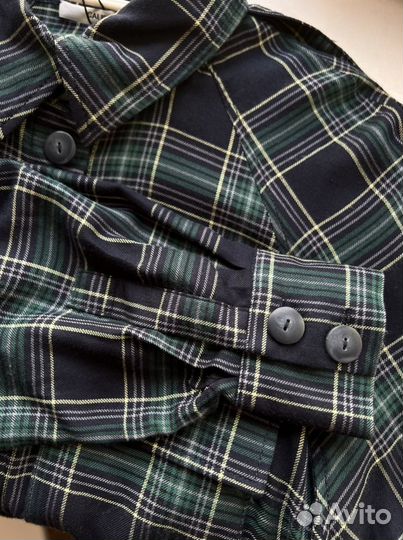 Платье рубашка в клетку с поясом