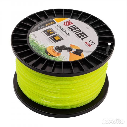 Леска для триммера зубчатыйквадрат, 2,4мм х 172м