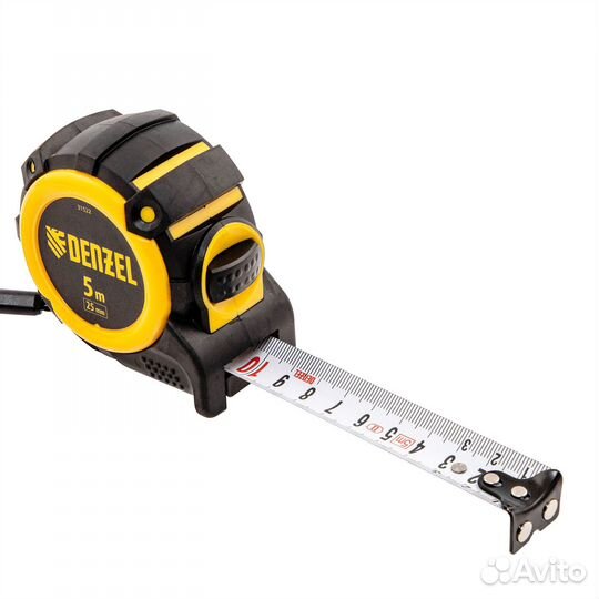 Рулетка 5м х 25мм, автоматич. фиксац., нейлон. пок