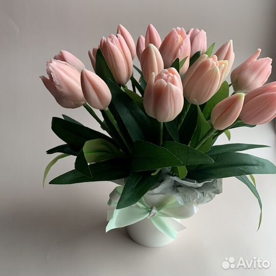 Лист тюльпан тройной искуственная зелень