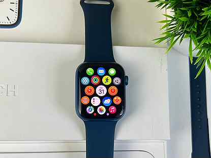 Часы apple watch 7 45 mm blue