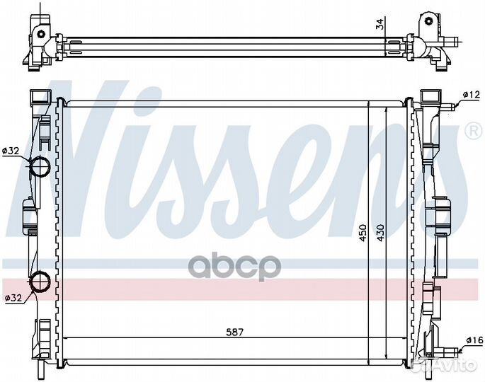 Радиатор двигателя 63769 Nissens