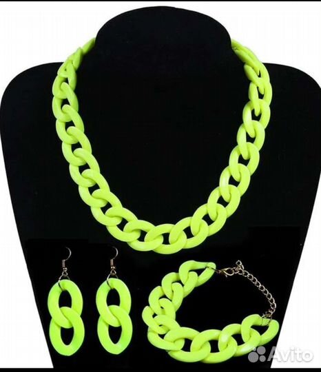 Набор серьги+браслет+колье новый