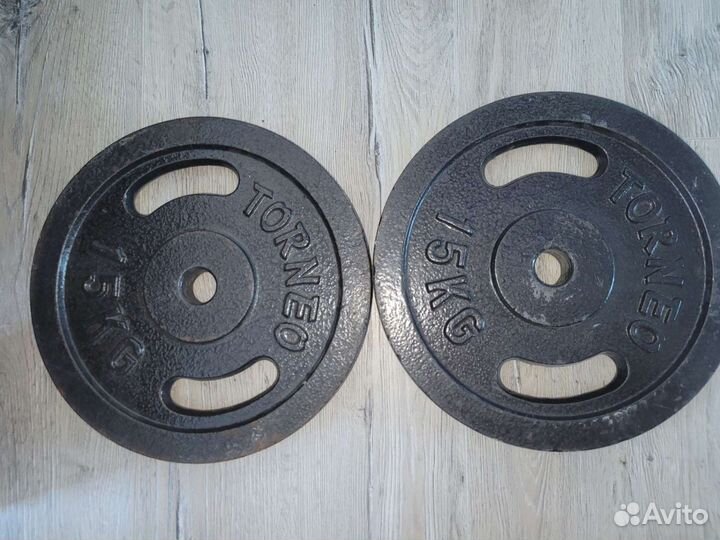 Гриф гантельный и блины