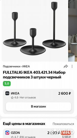 Подсвечник IKEA