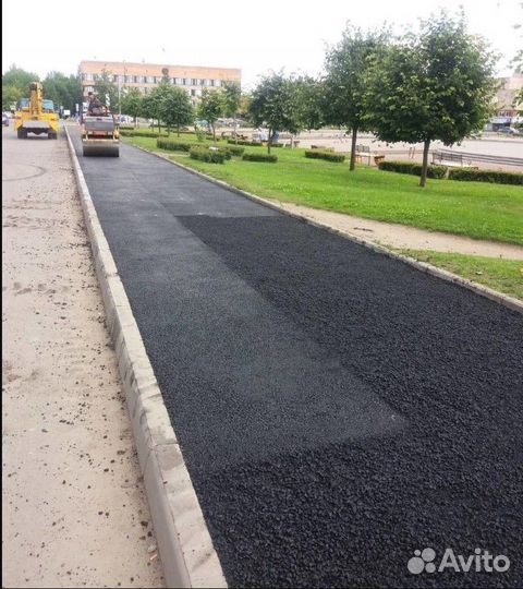 Асфальтирование, укладка асфальта, ямочный ремонт