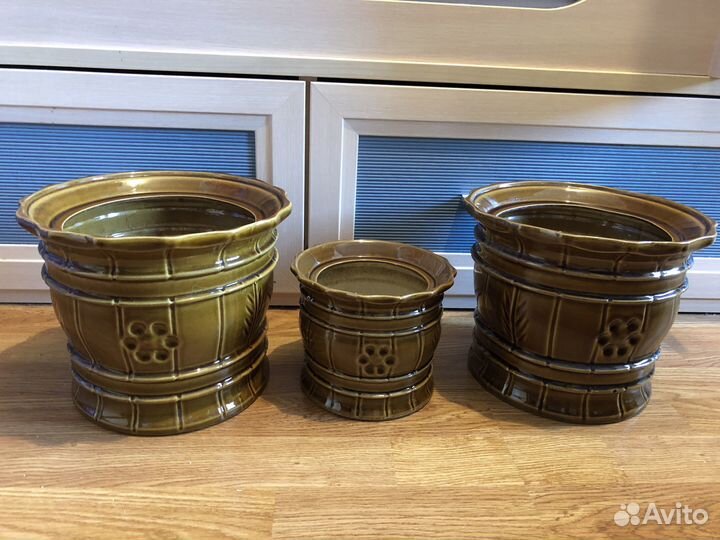 Набор кашпо керамика винтаж