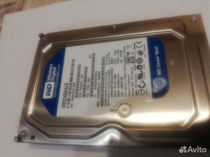 Жесткий диск Western Digital WD Blue 250 гб WD2500