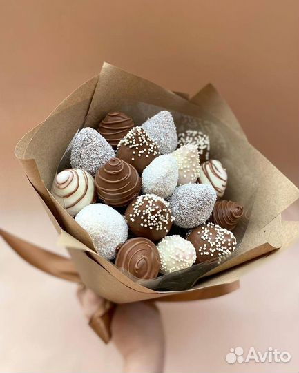 Мини-букет из клубники в шоколаде «Услада»