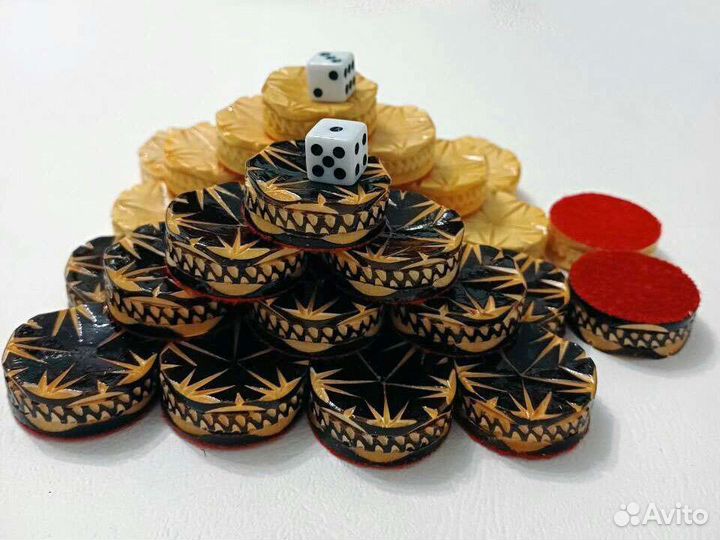 Фишки для нарды 2,9 см ручной работы, дерево