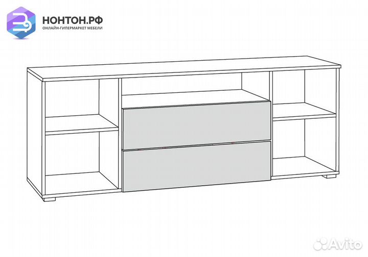 Тумба под тв Остин 16.47 белый шагрень / дуб крафт
