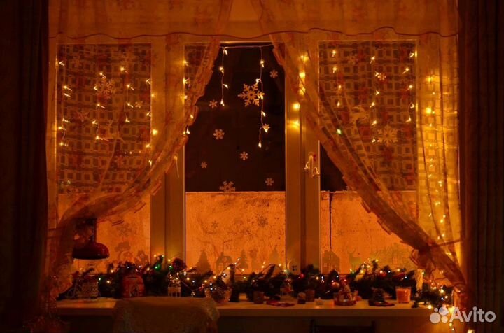 Гирлянда бахрома 3м