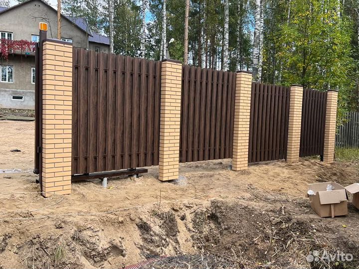 Забор профнастил 30 м, с пикс столбами, под ключ