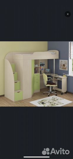 Кровать-чердак Теремок 1-гранд