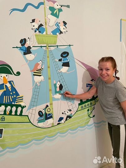 Роспись стен в детской комнате