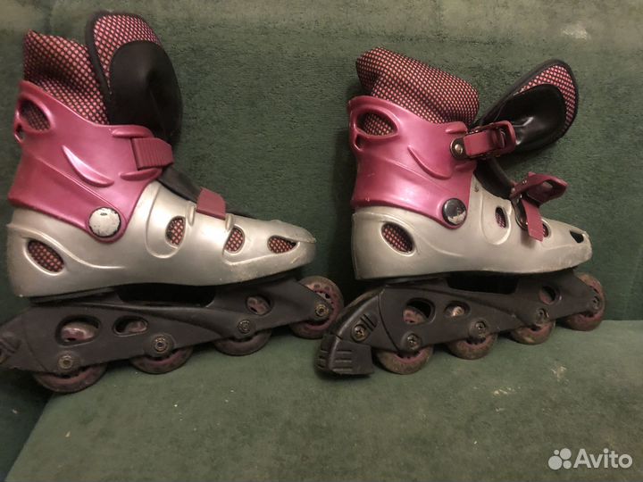 Роликовые коньки детские.37 размер Колеса пластик