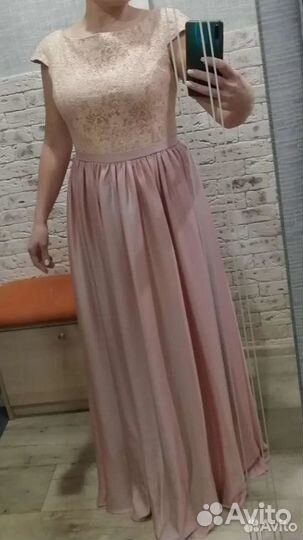 Вечернее платье 46 48 размера розовое