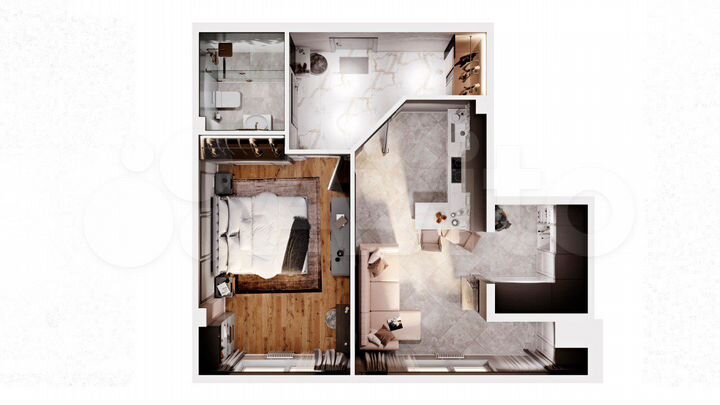 1-к. квартира, 46,9 м², 2/9 эт.