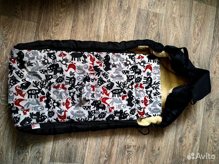 Зимний конверт в коляску на овчине