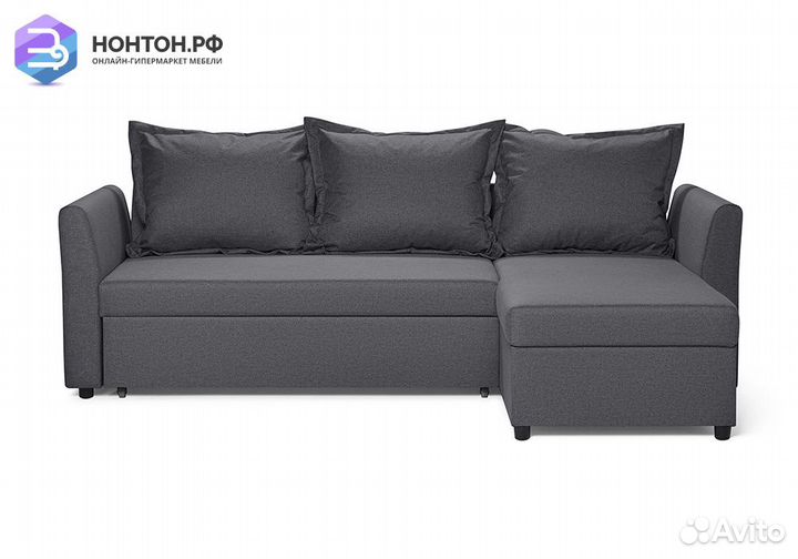 Диван угловой дельфин Монца темный графитовый