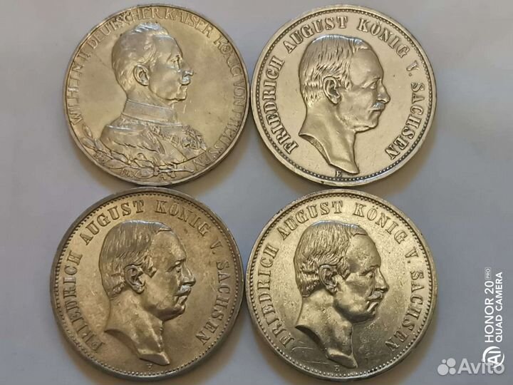 Монеты Германия, Империя 5, 3, 2, 1 Марка