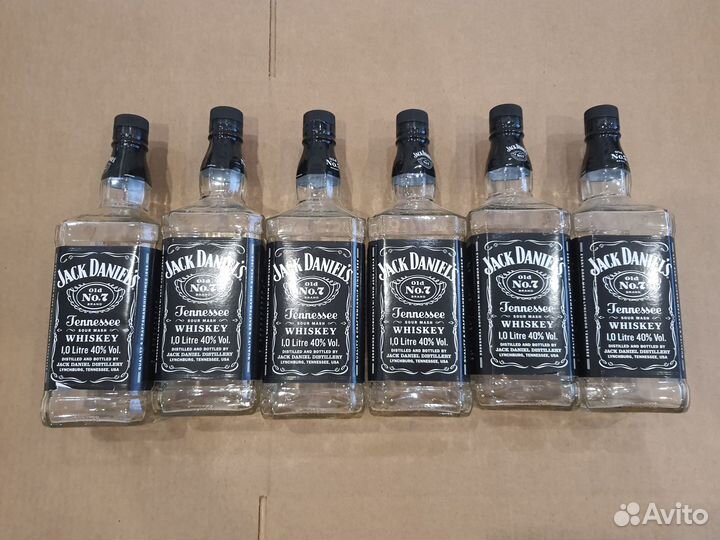 Бутылки Jack Daniels 1л 6шт в подарочных коробках